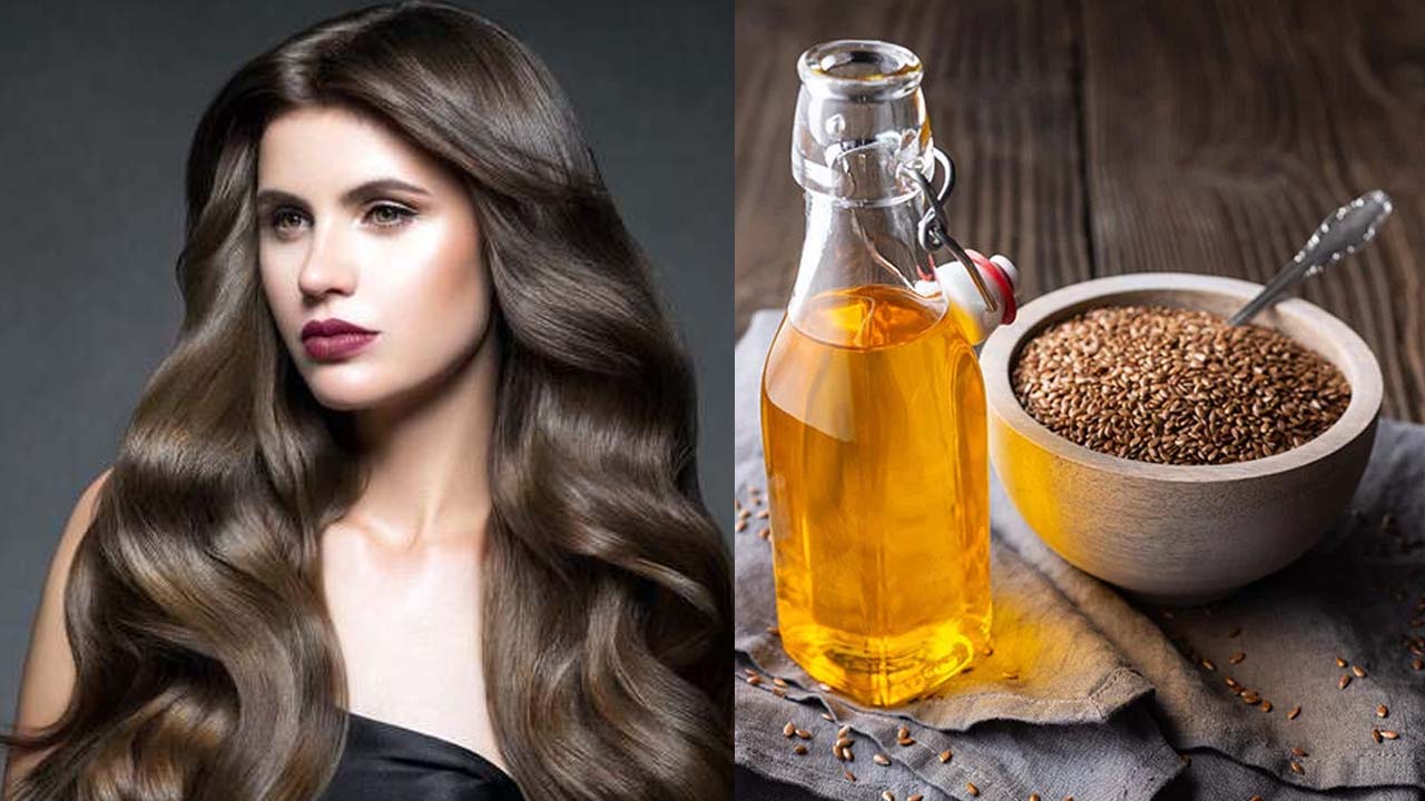 बालों के लिए नारियल तेल के साथ अलसी के बीज Flax seed solutions for
